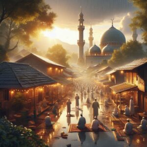 A-serene-village-with-a-mosque-and-people-praying-in-the-rain-300x300 Masal Oku Dinle - Masalcı Dede